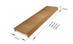 Modular elements for sauna bench PREMADE MODULE, THERMO ASPEN, 140x600x1600-2400mm